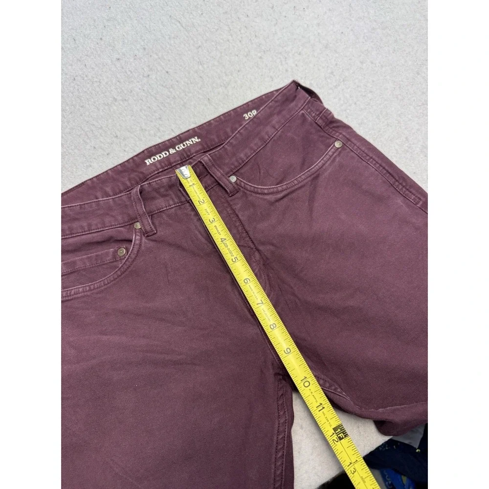 Rodd & Gunn Jeans Mens 30x31 Maroon Slim Straight Stretch Dark Wash Denim Pants
